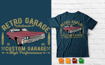 Camiseta Retro Garage Authentic Custom Garage High Performance