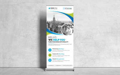 Creative Minimalist Corporate Roll Up Banner, X Banner, Signage, Standee, Pull Up Banner Template