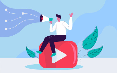 Free Video Marketing Vector Illustration Concept
