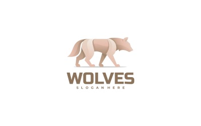 Modelo de Logotipo Gradiente Vector Lobos