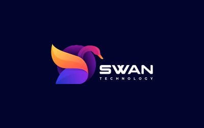 Vector Swan färgglada logotyp stil