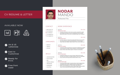 Clean Resume Template Adobe InDesign, PowerPoint a Affinity Publisher