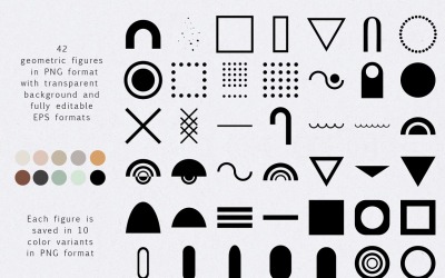 Conjuntos de iconos de geometría simple abstracta de 100 formas