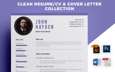 John Hyden – Többcélú, tiszta vállalati önéletrajzi sablon