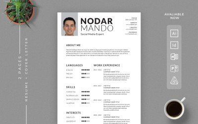 Modèle de CV Word, PowerPoint, InDesign, Illustrator et Affinity Publisher