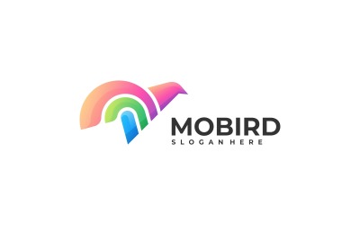 Abstrakcyjny Ptak Kolorowe Logo
