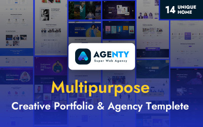 Agenty - Modello PSD per portfolio creativo multiuso e agenzia
