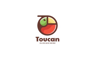 Daire Toucan Basit Logo Stili