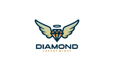 Diamantové křídlo jednoduchý styl loga