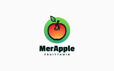 Einfacher Apple-Logo-Stil mit Farbverlauf