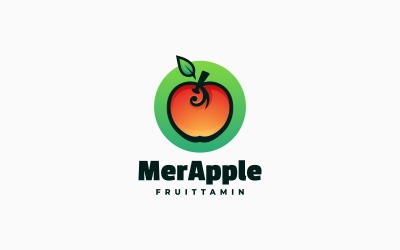 Elma Gradyan Basit Logo Stili