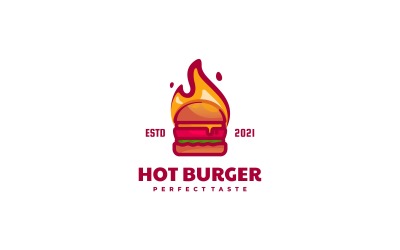 Hot Burger jednoduchý styl loga