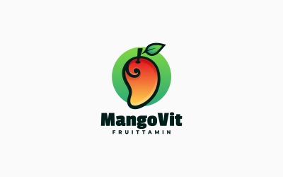 Logotipo de la mascota del degradado de mango