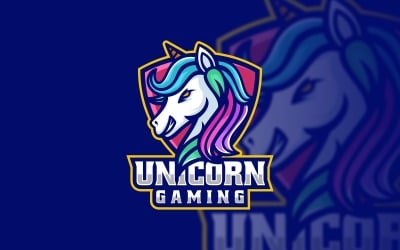 Logotipo esportivo Unicorn Gaming E