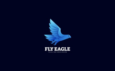 Modello di logo sfumato dell&amp;#39;aquila volante