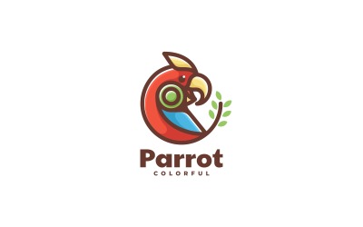 Papağan Renk Maskot Logo Şablonu