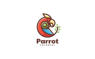 Papegoja färg maskot logotyp mall