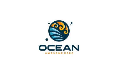 Šablona jednoduchého loga oceánu