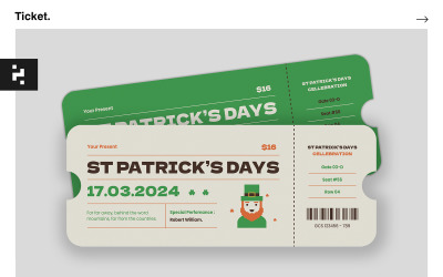 Saint Patrick&#039;s Day Event Ticket Template