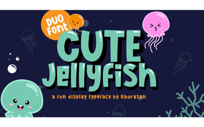 Schattig kwallenlettertype - Schattig kwallenlettertype