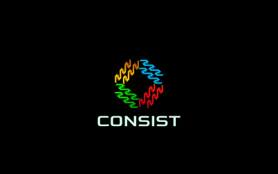 Abstraktní barevný přechod Tech Logo