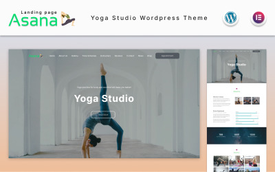 Asana - Tema de WordPress para la página de aterrizaje de un estudio de yoga