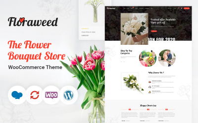 Floraweed – адаптивний шаблон Woocommerce для квіткового магазину