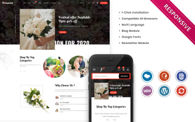 Floraweed - Адаптивный шаблон Woocommerce для цветочного магазина