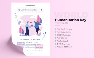 Humanitär dag reklambladsmall