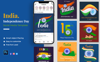 Media społecznościowe z okazji Dnia Niepodległości Indii