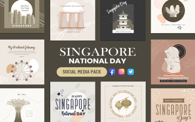 Médias sociaux de la fête nationale de Singapour