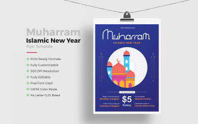 Muharram islamiska nyårsreklamblad