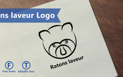 Шаблон логотипа Ratons Laveur Wildlife