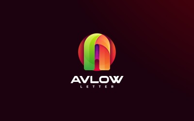 Lettre A Flow Gradient Logo coloré