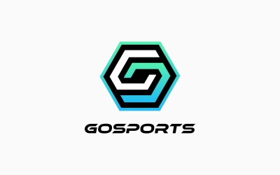 Logo sportivo della lettera G esagonale