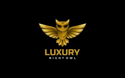 Luksusowe Nocna Sowa Gradient Logo