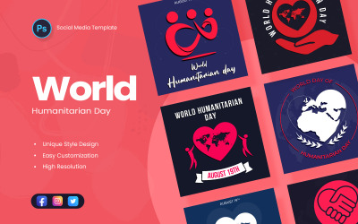 Médias sociaux de la Journée mondiale de l&amp;#39;aide humanitaire créative