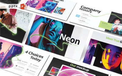 Néon - Diapositive d'infographie PowerPoint