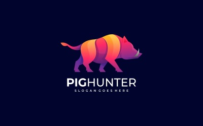 Охотник на свиней Градиент Красочный логотип