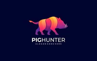 Pig Hunter színátmenet színes logó