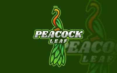 Logotipo gradiente de folha de pavão