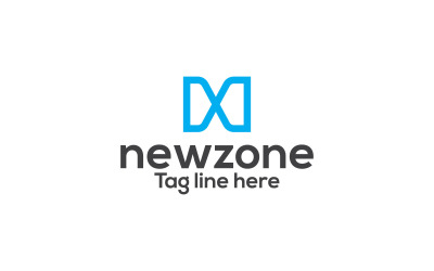 Newzone N bokstavslogotyp designmall