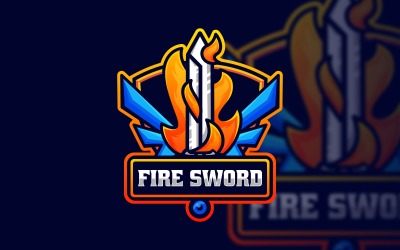 Fire Sword E-Sports Logo Styl