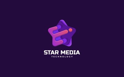 Gradientowy styl logo Star Media