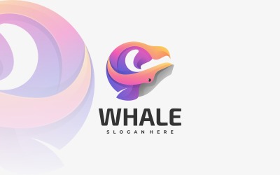 Logotipo colorido gradiente de baleia