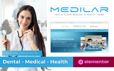 Меділар - швидка та чиста медична клініка та тема Wordpress
