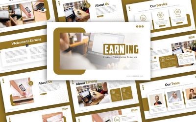 Tjäna finans Multipurpose PowerPoint-presentationsmall
