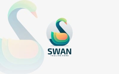Vector zwaan kleurrijke logo sjabloon