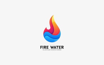 Feuer-Wasser-bunter Logo-Stil