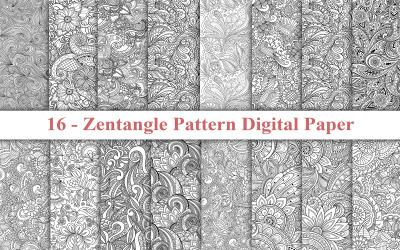 Papel digital de patrón Zentangle